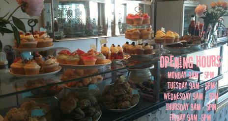 Interior counter with selection of pastries