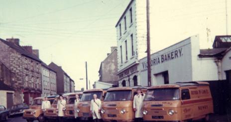 Orange delivery vans of McCann's Bakery in the 1960s