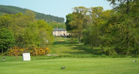 View of clubhouse from 17th tee box