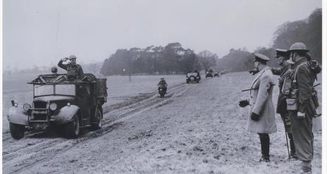 The Duke of Gloucester inspecting troops at Mourne Park, Kilkeel