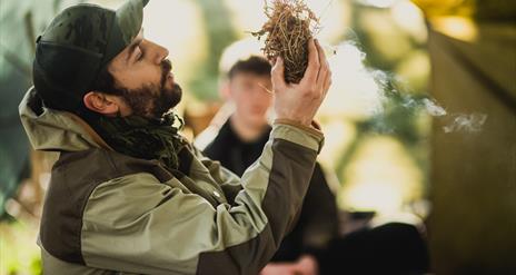 Bushman Rob making Fire