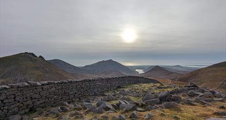 View from summit over Mourne Mountains