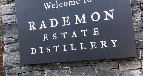 Welcome sign Rademon Estate Distillery