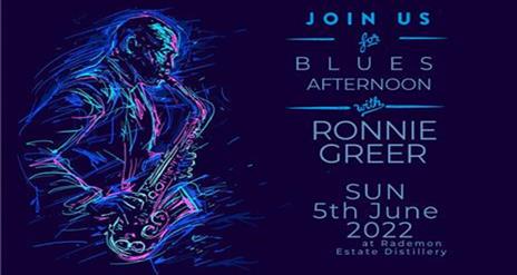 Poster with jazz player advertising Jazz event at Shortcross Gin on Sunday 5 June