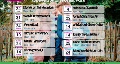 Forest Activities Poster advertising events for Slieve Gullion Forest Park.