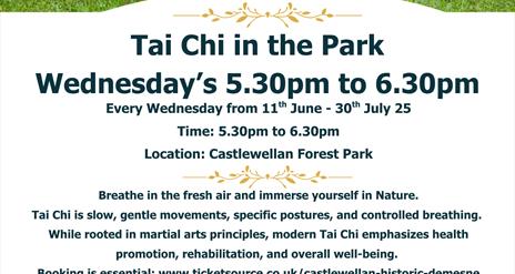 Photo of poster promoting Tai Chi in the Park