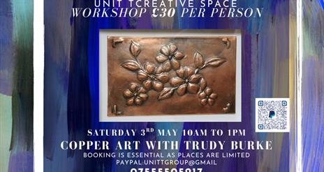 image of flyer with copper art workshop details