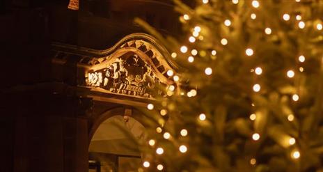 Christmas Tree lit up outside Slieve Donard hotel