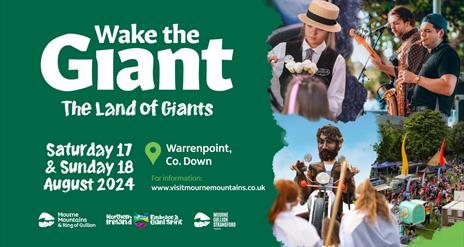 Poster promoting Wake the Giant 2024 in Warrenpoint this August.
