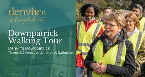 Tour guide hosting a walking tour through Downpatrick