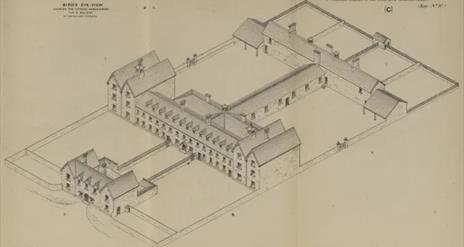 Image showing the standard layout of an Irish Workhouse