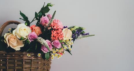 flowers in a basket