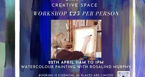 photo of flyer to promote the watercolour workshop