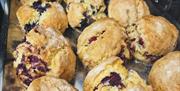 A tray of scones freshly prepared by Shimna Cafe