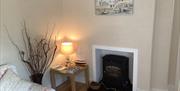 A view of the fireplace at Cedar Cottage, Warrenpoint.