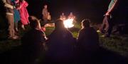 Getting warm by the fire aferwards with hot drinks and snacks