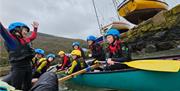 Kids having fun in boats