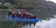 Kids in boat on lough