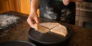 Traditional bread on the griddle