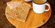 Lunch of homemade soup & fresh bread off the griddle