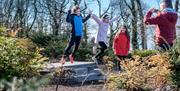 Children jumping off Aslan's table on The Narnia Trail