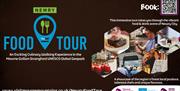 Text promoting, Newry Food Tour.  An exciting culinary walking experience in the Mourne Gullion Strangford UNESCO Global Geopark.Full details www.visi
