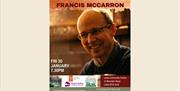 Photo of Francis McCarron on a poster