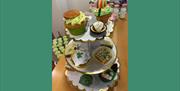 A display of buns for afternoon tea at 'Stages Cafe' a pop up cafe by Dramability.