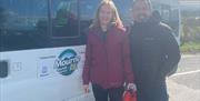 2 people at Mourne Shuttle Bus