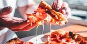 close up of pizza