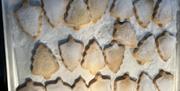 A tray of Christmas tree shortbread