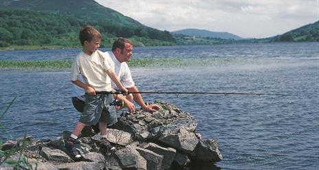 Father and Son fishing at Camlough Lake