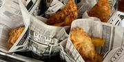 Newry Food Tour - Fish & Chip cones made from newspaper