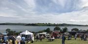 View of Strangford Lough at Delamont from the festival village at Skiffiefest