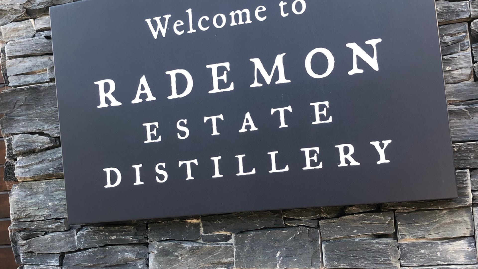 Welcome sign Rademon Estate Distillery