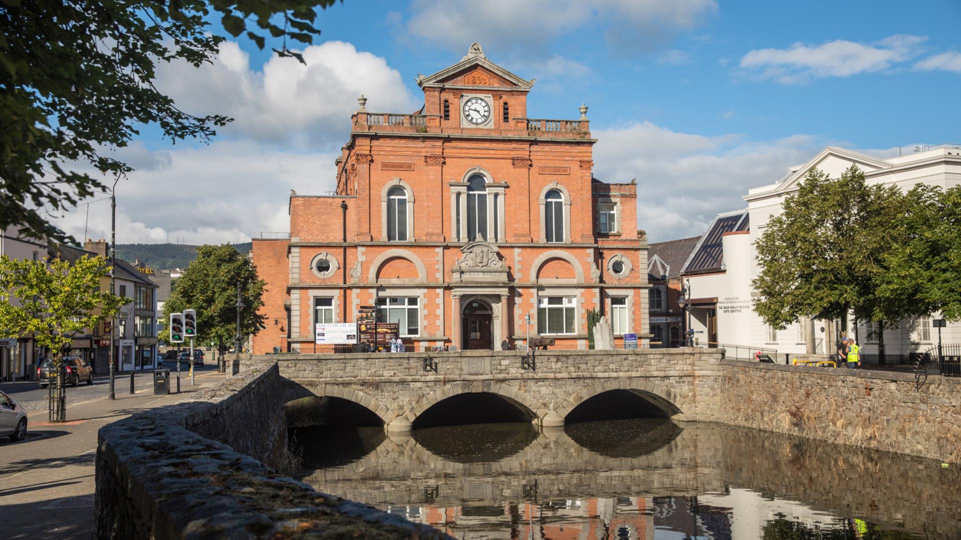 Newry Town Hall overlooking river