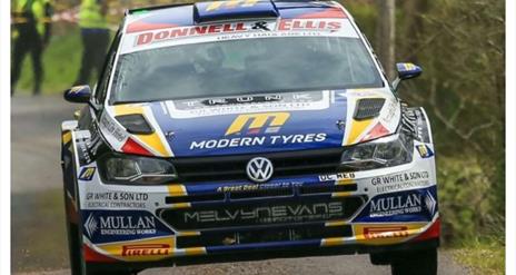 Modern Tyres Ulster Rally car on the track
