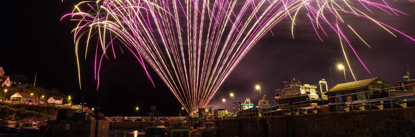 Fireworks over Newquay Harbour