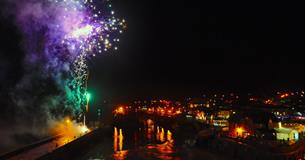 Fireworks, Padstow Christmas Festival, Padstow, Cornwall