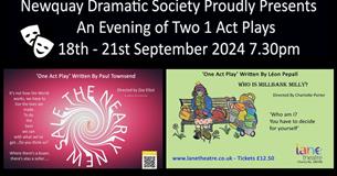 Newquay Dramatic Society presents An Evening of 2 One Act Plays @ Newquay's Lane Theatre 2024