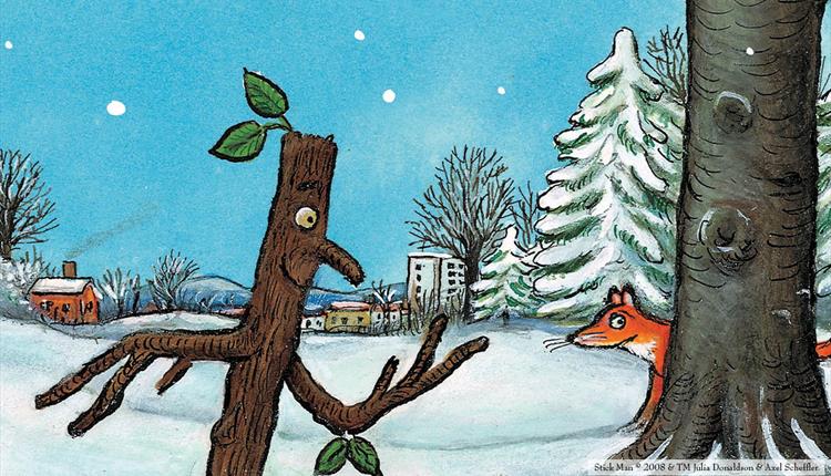 Stick Man & Santa deliver the final present at Cardinham Woods