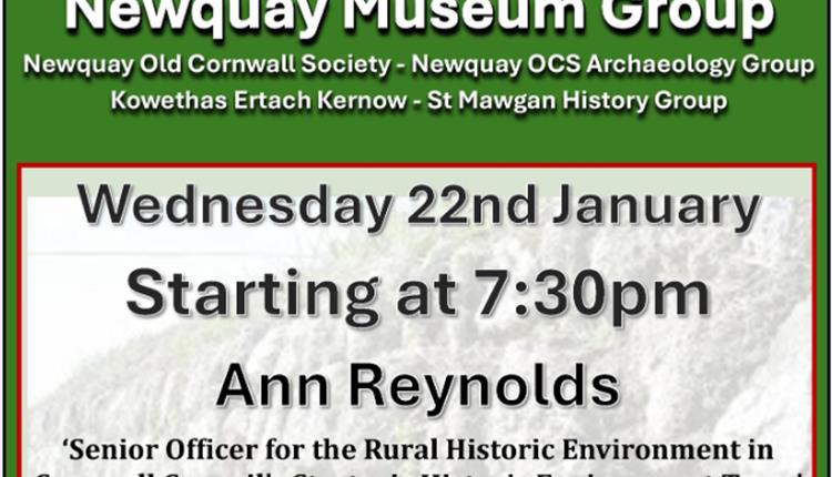 Newquay Museum Group's first illustrated talk of 2025