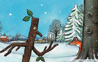 Stick Man & Santa deliver the final present at Cardinham Woods