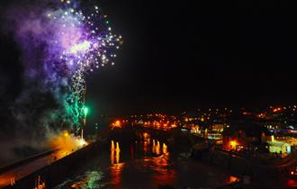 Fireworks, Padstow Christmas Festival, Padstow, Cornwall