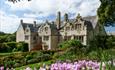 A view overlooking the front of Trerice house from the gardens.