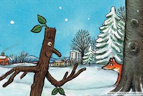 Stick Man & Santa deliver the final present at Cardinham Woods