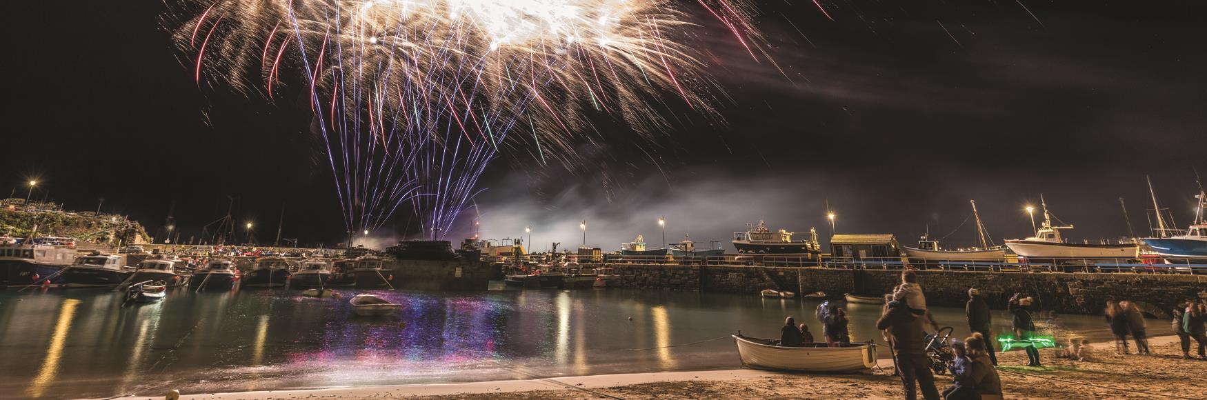 Fireworks At Newquay Harbour