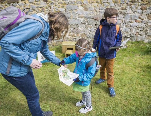 Visitors on an Easter egg trail at Castle Ward