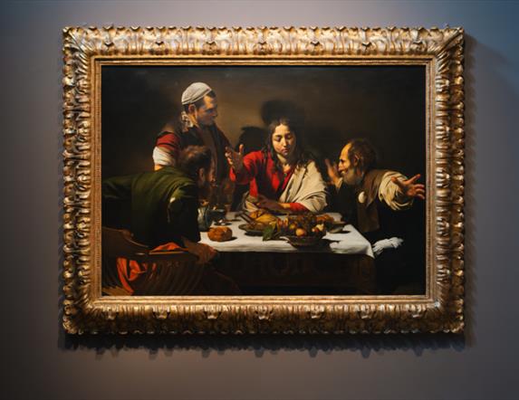 Michelangelo Merisi da Caravaggio, 1571 – 1610, The Supper at Emmaus, 1601. Presented by the Hon. George Vernon, 1839 © The National Gallery, London.