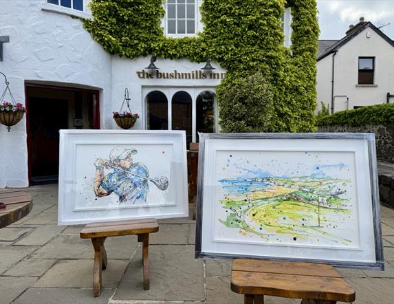 Kathryn Callaghan Golf art exhibition at Bushmills Inn